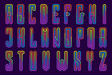 Sticker - Neon light alphabet