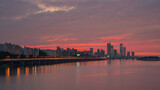 Fototapeta  - Beautiful sunset in Seoul over the Han River in South Korea.