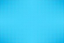 Pop Art Halftone Background. Comic Blue Pattern. Blue Print With Half Tone Effect. Cartoon Retro Texture With Dots. Vector Illustration. Abstract Modern Duotone Print.