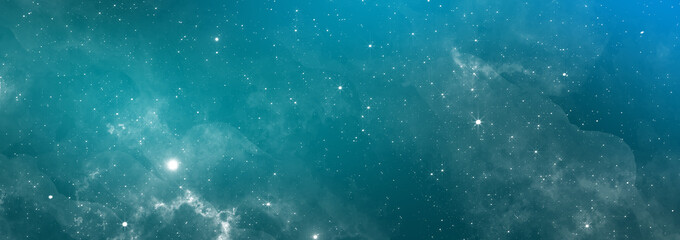 Wall Mural - cerulean blue cosmic gas stars nebula background wallpaper