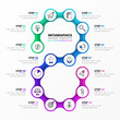 © kuliperko - Infographic design template. Creative concept with 14 steps