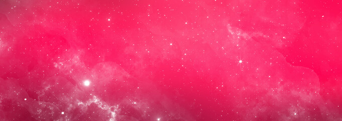 pink abstract gradient colors nebula cosmic clouds galaxy stars outer space background texture banne