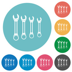 Sticker - Set of wrenches flat round icons