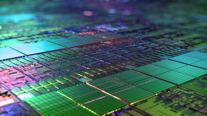Canvas Print - technology background. central computer processors cpu visual. futuristic digital chip. tech science