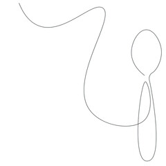 Wall Mural - Spoon line drawing, vector illustration