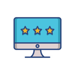 Poster - star rating icon, device star rating icon in trendy flat style, monitor icon