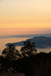 op view of a sunset on the Ionian coast in Sicily
