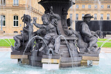 Fountain In The City Park With Figures Of Children And Fabulous