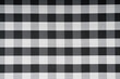 Black-and-white checkered fabric texture. Seamless Tablecloth Gingham Tartan Plaid