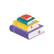 Set of book icons in flat style isolated on white background. Stack of literature. Publication, study, learning concept