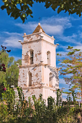 Wall Mural - Church tower in the village of Toconao, San Pedro de Atacama, Antofagasta Region, Chile