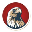 Bald eagle in red circle vector illustration
