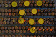 © AmazingAerialAgency - Aerial view of people working in a factory processing Soya source mixing with yellow rice in barrels, Huyện Mỹ Hào, Hung Yen province, Vietnam.