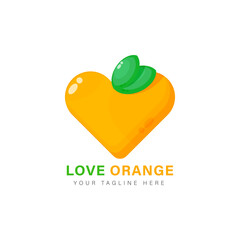 Wall Mural - Love orange logo design