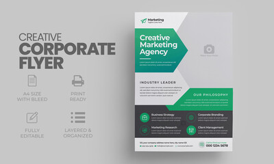 Corporate business flyer template with creative modern layout | Corporate Poster, Brochure Cover Template