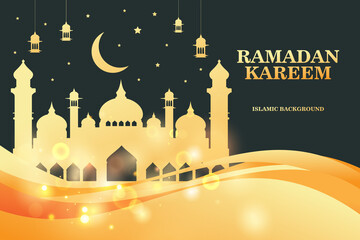 Ramadan layout design with pattern and copy space
