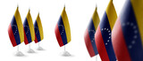 Fototapeta Boho - Set of Venezuela national flags on a white background
