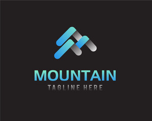 Wall Mural - simple Abstract three mountain logo symbol design illustration inspiration