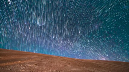 Wall Mural - an amazing view of the milky way rising in atacama desert night sky while the moon sets. an awe view