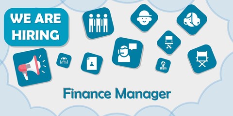 Wall Mural - we are hiring finance manager vector illustration