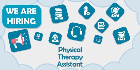 Wall Mural - we are hiring physical therapy assistant vector illustration