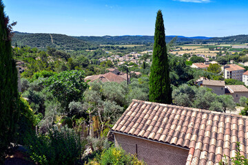 Wall Mural - Greoux-les-Bains and its surroundings, a commune in the Alpes-de-Haute-Provence department in southeastern France 