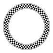 © Peter Hermes Furian - Circle frame with checkered pattern. Round border with checkerboard pattern, made of a checkerboard diagram, consisting of black and white alternating squares, framed with lines. Illustration. Vector.