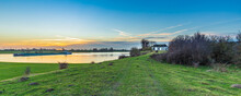 Nature Reserve Blauwe Kamer Along The Rhine In Wageningen, Gelderland In The Netherlands During Sunset
