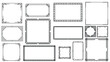 © Дмитрий - Set Black Simple Line Frame Collection Doodle Square Floral Frame Elements Vector Design Style Sketch Isolated Illustration For Banner
