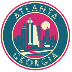 Fototapete - Atlanta Georgia skyline symbol
