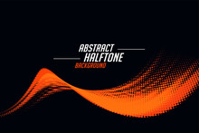 Abstract Sports Style Halftone Background In Orange And Black Colors