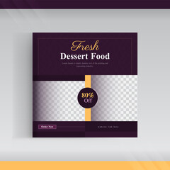 Wall Mural - Food sale social media post square banner