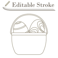 Sticker - Easter Basket With Eggs Icon