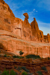 Erosion red rocks, Park Avenue. Canyonlands National Park is in Utah near Moab, US