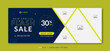 Flash sale facebook cover page timeline web ad banner template with photo place modern layout dark blue background and green shape and text design