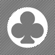 © Alexey - A large club in the center as a hatch of black lines on a white circle. Interlaced effect. Seamless pattern with striped black and white diagonal slanted lines
