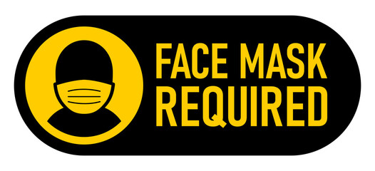 Wall Mural - Face Mask Required On Off Slider Style Warning Icon. Vector Image.