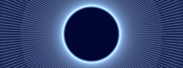 abstract technological background from a grid in the shape of a circle