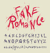 Fake Romance Font Design with slogan example