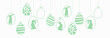 Happy Easter garland witk easter eggs and rabbits. Ilustration vector