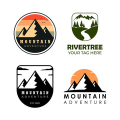 Wall Mural - mountain set collection logo vintage