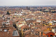 Picturesque aerial view of the city of Verona from the Torre dei Lamberti at sunset. Verona, Veneto region, Italy.