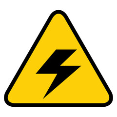 High voltage icon, danger vector symbol isolated on white background, web button