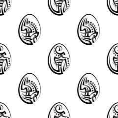 Poster - Easter Egg Icon Seamless Pattern, Ornamental Easter Egg Icon