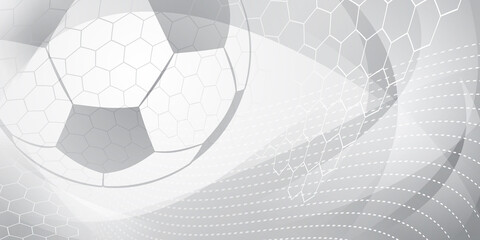 Wall Mural - Football or soccer background with big ball in gray colors