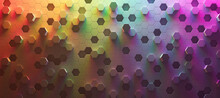 Rainbow Colors Hexagons Modern Background 3d Render 3d Illustration