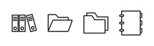 Archive Folders Icons Set. Binders Vector Icon
