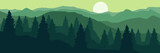 Fototapeta Las - landscape of forest mountains vector design, banner for travel and tourism