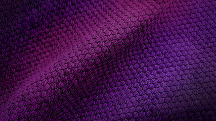 Wall Mural - close up texture gradient violet and pink fabric of sackcloth drapery, photo shoot by depth of field for object. wavy soft and smooth purple pink fabric background. macro view of cashmere fabric.