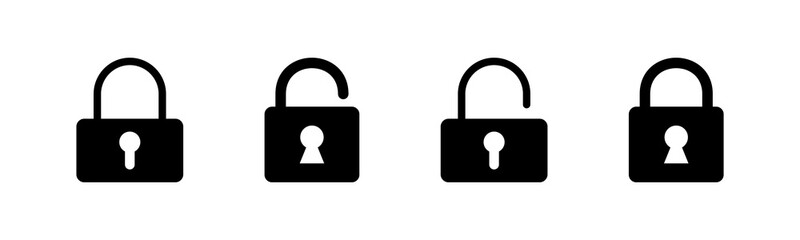 Lock icons set. Encryption icon. Security symbol. Secure. Private